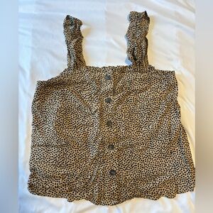Topshop polka dot button tank